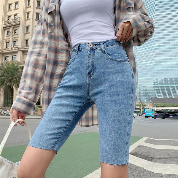 women's shorts summer high waist streetwear women jeans short straight leg knee length female bottom ripped girls cycling deinm 2021, White;black
women's shorts summer high waist streetwear women jeans short straight leg knee length female bottom ripped girls cycling deinm 2021, White;black