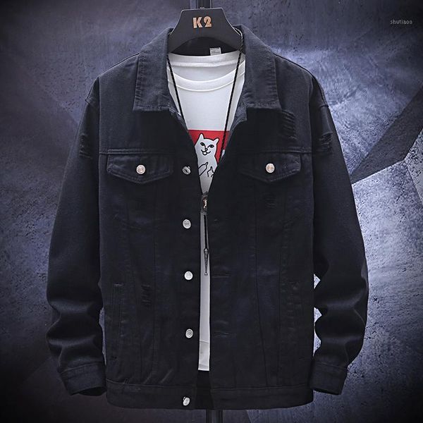 men's jackets autumn ripped denim jacket 2021 teenagers street students casual spring and handsome, Black;brown
men's jackets autumn ripped denim jacket 2021 teenagers street students casual spring and handsome, Black;brown