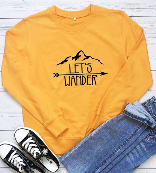 let's wander sweatshirt hiking sweats holiday style street pullovers women casual cotton grunge tumblr drop ship women's hoodies, Black
let's wander sweatshirt hiking sweats holiday style street pullovers women casual cotton grunge tumblr drop ship women's hoodies, Black
