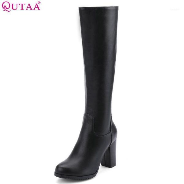 boots qutaa 2021 women knee high fashion winter shoes platform square heel motorcycle big size 34-4311, Black
boots qutaa 2021 women knee high fashion winter shoes platform square heel motorcycle big size 34-4311, Black