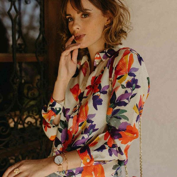 blouses floral print silk shirt women flowers elegant long sleeve buttons up loose casual blouse 2021 spring chic femme shirts generous, White
blouses floral print silk shirt women flowers elegant long sleeve buttons up loose casual blouse 2021 spring chic femme shirts generous, White