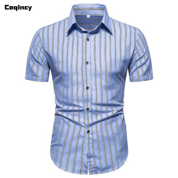 men's casual shirts fashion business summer stripe printed short sleeve blouse men clothing ropa chemise homme 2021, White;black
men's casual shirts fashion business summer stripe printed short sleeve blouse men clothing ropa chemise homme 2021, White;black
