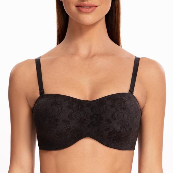 bras meleneca women's unlined strapless bra with underwire minimizer for large busts seamless jacquard fabric, Red;black
bras meleneca women's unlined strapless bra with underwire minimizer for large busts seamless jacquard fabric, Red;black