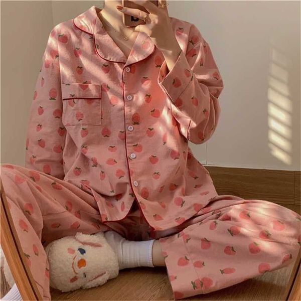 women's pajamas autumn spring long sleeve soft sleepwear set striped cartoon pyjama woman home nightwear cardigan 211116, Black;red
women's pajamas autumn spring long sleeve soft sleepwear set striped cartoon pyjama woman home nightwear cardigan 211116, Black;red