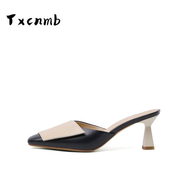 women's sandals genuine leather med heels pumps women slip-on summer fashion wedding casual shoes woman, Black
women's sandals genuine leather med heels pumps women slip-on summer fashion wedding casual shoes woman, Black
