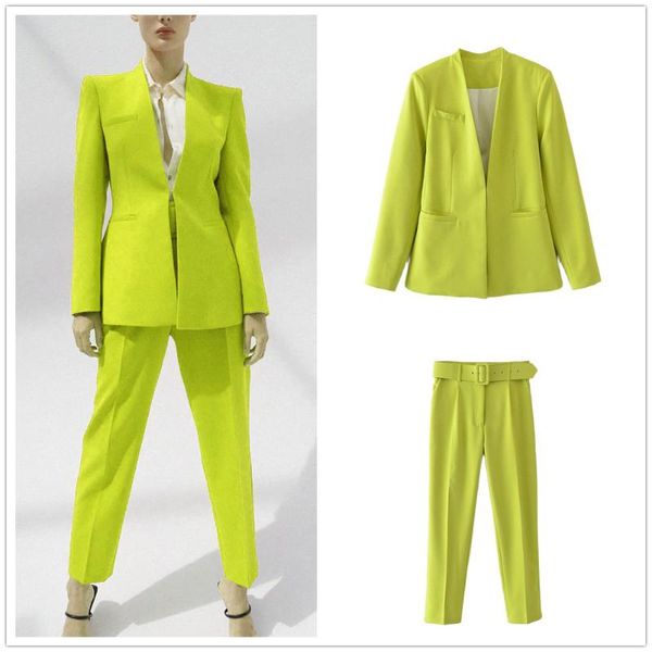 women's two piece pants fashion solid women blazer suits long sleeve cardigan belt set office ladies two-piece sets, White
women's two piece pants fashion solid women blazer suits long sleeve cardigan belt set office ladies two-piece sets, White
