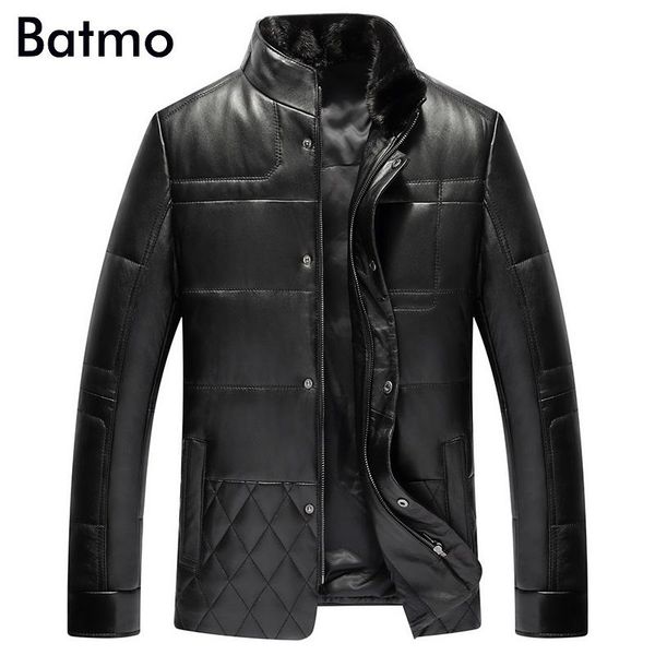 men's leather & faux batmo 2021 arrival winter detachable mink collar sheepskin thick duck down jacket men,leather men,19-1502, Black
men's leather & faux batmo 2021 arrival winter detachable mink collar sheepskin thick duck down jacket men,leather men,19-1502, Black