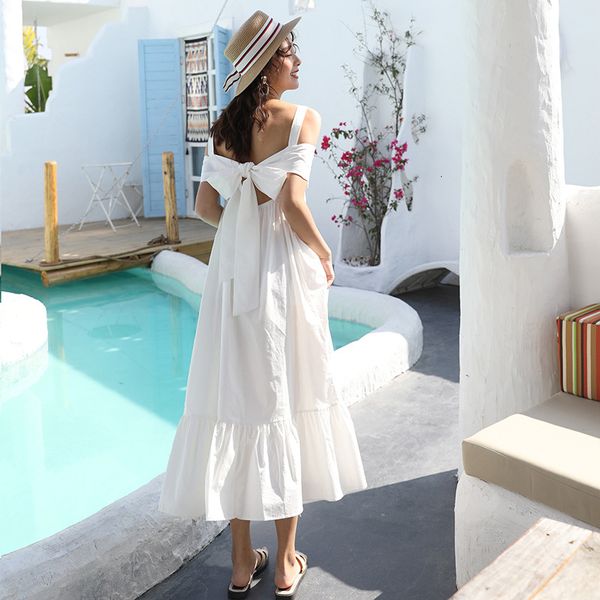 Elegant girlish style backless bow trumpet outdoor vacation long mermaid dress, Black;gray
Elegant girlish style backless bow trumpet outdoor vacation long mermaid dress, Black;gray