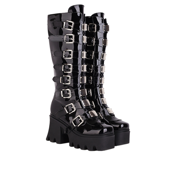 boots 2021 winter fashion zipper metal decorative buckle solid color wild high-heeled retro round toe platform, Black
boots 2021 winter fashion zipper metal decorative buckle solid color wild high-heeled retro round toe platform, Black