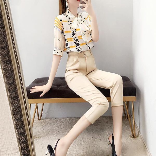 women's two piece pants women summer chiffon sets large size short-sleeved printed shirt + full 2 set women's casual fashion suit, White
women's two piece pants women summer chiffon sets large size short-sleeved printed shirt + full 2 set women's casual fashion suit, White