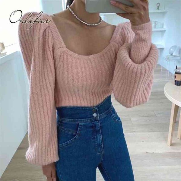 autumn women knitted sweater pullovers long sleeve casual short jumpers 210513, White;black
autumn women knitted sweater pullovers long sleeve casual short jumpers 210513, White;black