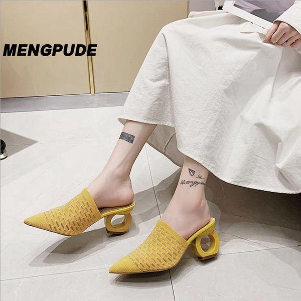 fretwork heels pointed toe slippers women shoes stretch fabric air mesh mules flip flop all-match high heel half, Black
fretwork heels pointed toe slippers women shoes stretch fabric air mesh mules flip flop all-match high heel half, Black