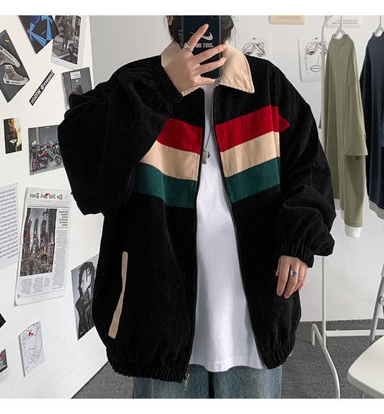 downs chaqueta pana chaquetas casuales colores contrastantes a la moda, ropa de calle para hombre, bomber, Black
downs chaqueta pana chaquetas casuales colores contrastantes a la moda, ropa de calle para hombre, bomber, Black