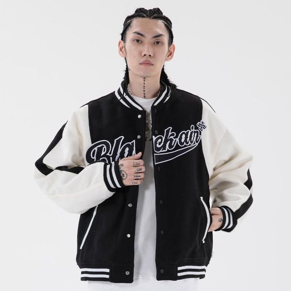 men's jackets spring autumn mens hip hop letters patchwork baseball jacket streetwear pockets bomber coats outwear unisex, Black;brown
men's jackets spring autumn mens hip hop letters patchwork baseball jacket streetwear pockets bomber coats outwear unisex, Black;brown