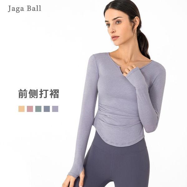new yoga clothes women's running slim fitness long sleeve v-neck pleated yoga top, Gray
new yoga clothes women's running slim fitness long sleeve v-neck pleated yoga top, Gray