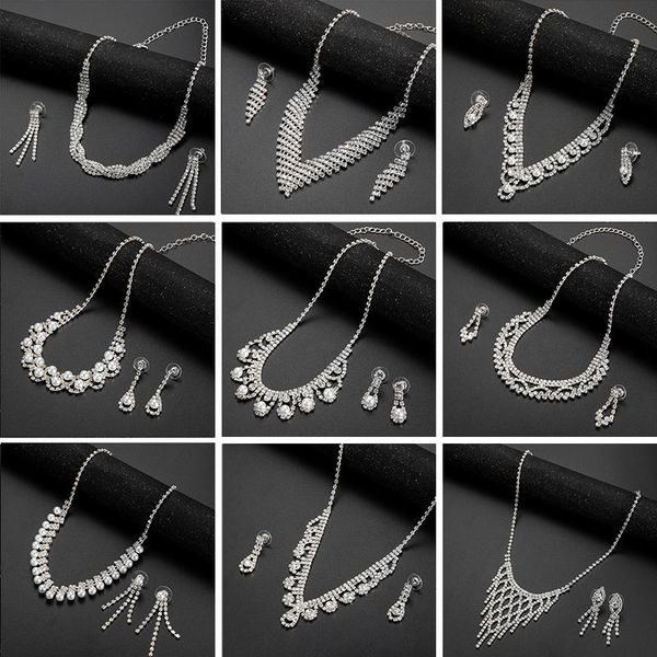 earrings & necklace luxurious crystal wedding necklaces jewelry sets for bridal bridesmaid jewellery geometry earring women gift, Silver
earrings & necklace luxurious crystal wedding necklaces jewelry sets for bridal bridesmaid jewellery geometry earring women gift, Silver