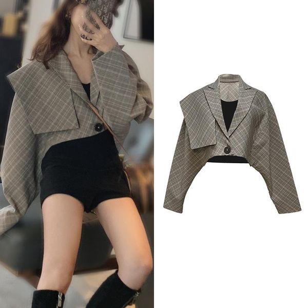 women clothes profile check suit jacket female thin bat sleeve short paragraph autumn style women's suits & blazers, White;black
women clothes profile check suit jacket female thin bat sleeve short paragraph autumn style women's suits & blazers, White;black