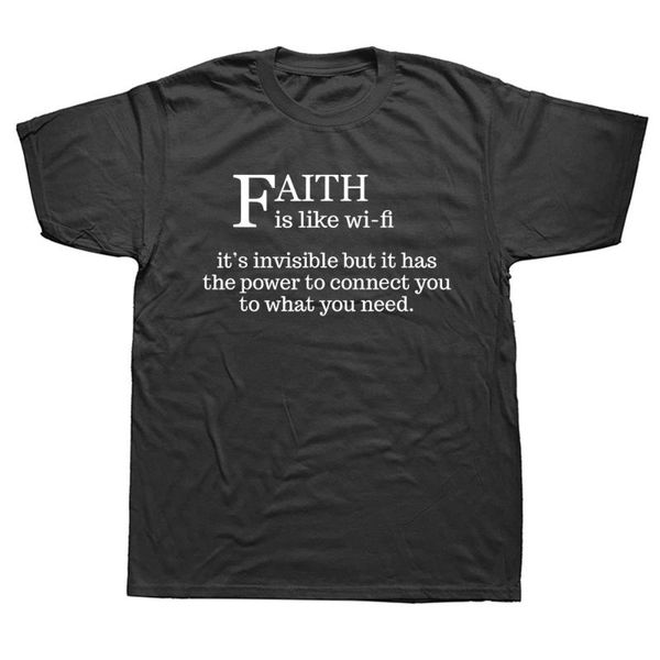men's t-shirts funny faith is like wifi graphic vintage fun cotton short sleeve christian jesus christ t shirts o-neck harajuku t-shirt, White;black
men's t-shirts funny faith is like wifi graphic vintage fun cotton short sleeve christian jesus christ t shirts o-neck harajuku t-shirt, White;black