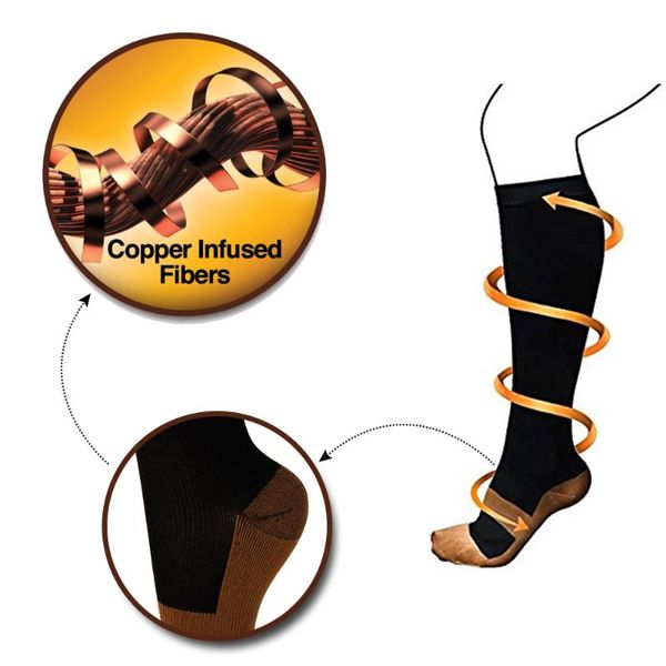 pair copper compression socks women men anti fatigue pain relief 15-20 mmhg graduated knee high stockings men's, Black
pair copper compression socks women men anti fatigue pain relief 15-20 mmhg graduated knee high stockings men's, Black