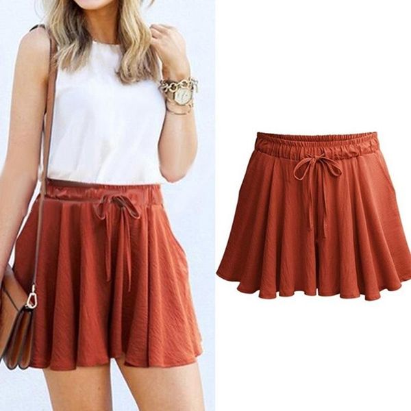 clmdiz women bow solid casual fit elastic waist beach high shorts with string women's pure color wide leg, White;black
clmdiz women bow solid casual fit elastic waist beach high shorts with string women's pure color wide leg, White;black