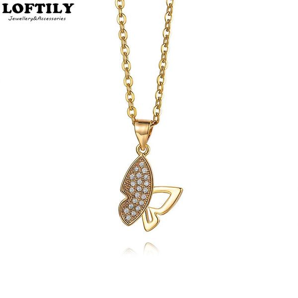 pendant necklaces korean style butterfly necklace rose gold plate gift for women lover cz, Silver 
pendant necklaces korean style butterfly necklace rose gold plate gift for women lover cz, Silver