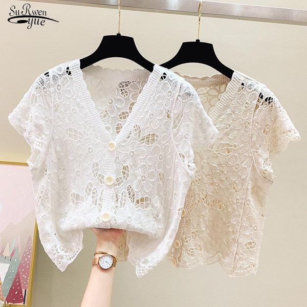 women's blouses & shirts 2021 sweet loose short sleeve white blouse korean cotton crochet hollow lace shirt summer v-neck sunscreen wo
women's blouses & shirts 2021 sweet loose short sleeve white blouse korean cotton crochet hollow lace shirt summer v-neck sunscreen wo