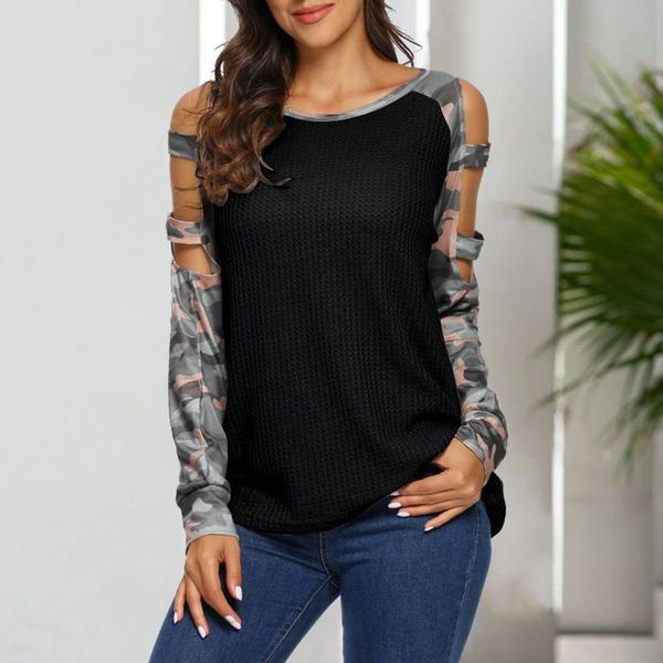 women's blouses & shirts women blouse shirt camouflage stitching o-neck hollow long sleeves casual basic autumn plus size elegant femm, White
women's blouses & shirts women blouse shirt camouflage stitching o-neck hollow long sleeves casual basic autumn plus size elegant femm, White