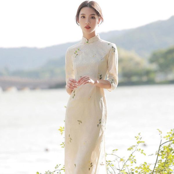 ethnic clothing autumn and winter cheongsam five point sleeve stand collar slim asian cotton long style small fresh improved lace for, Red
ethnic clothing autumn and winter cheongsam five point sleeve stand collar slim asian cotton long style small fresh improved lace for, Red