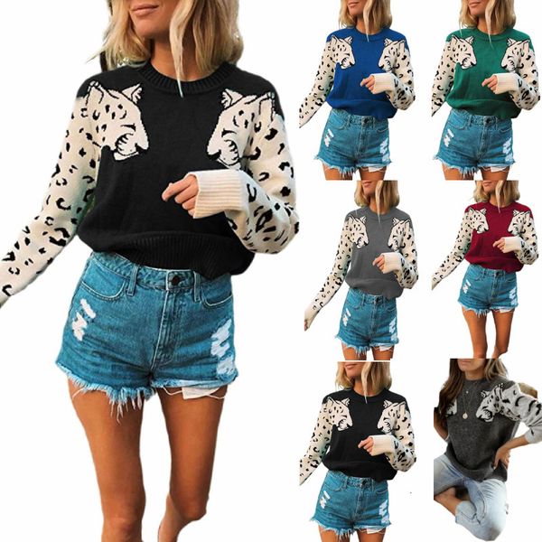 women's sweaters leopard patchwork pullovers long sleeve autumn winter jumper knitwear holiday pull woman clothing mruy, White;black
women's sweaters leopard patchwork pullovers long sleeve autumn winter jumper knitwear holiday pull woman clothing mruy, White;black