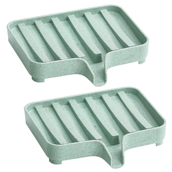 soap dishes 2pack , trays with drain, self draining saver, holders for bathroom (green)
soap dishes 2pack , trays with drain, self draining saver, holders for bathroom (green)