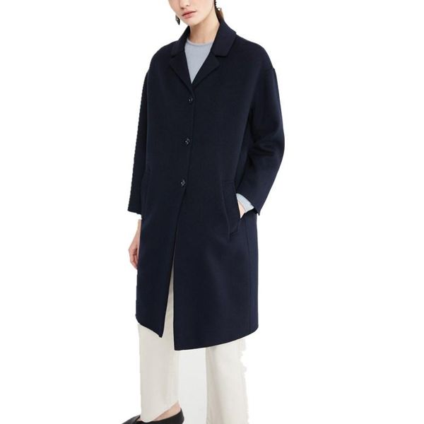 women's wool & blends 2021 fashion winter trench coat warm plus cotton jacket female solid deep navy slim long woolen coats simple oute, Black
women's wool & blends 2021 fashion winter trench coat warm plus cotton jacket female solid deep navy slim long woolen coats simple oute, Black