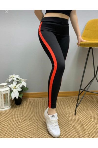 women's leggings red striped lycra rib tights ( season) ks00001, Black 
women's leggings red striped lycra rib tights ( season) ks00001, Black