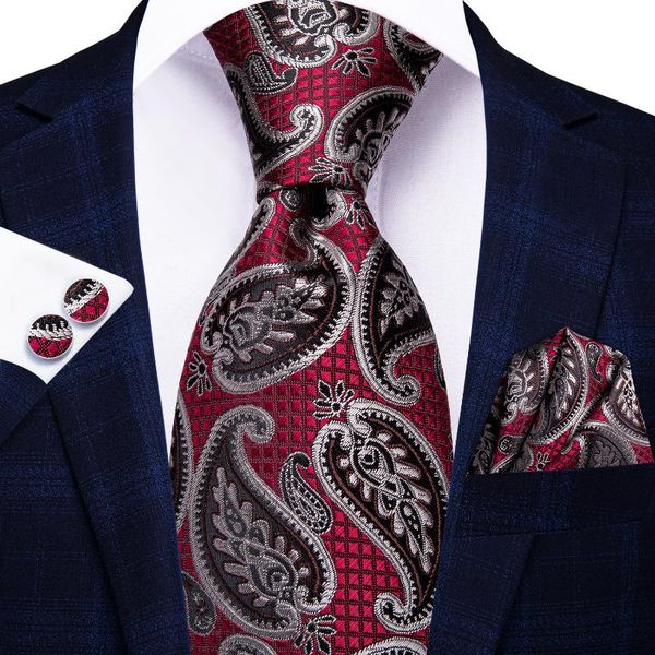 bow ties hi-tie burgundy brown paisley silk wedding tie for men handky cufflink set fashion designer gift necktie business party, Black;gray
bow ties hi-tie burgundy brown paisley silk wedding tie for men handky cufflink set fashion designer gift necktie business party, Black;gray