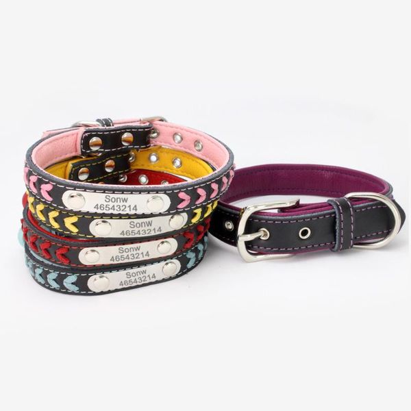engraving dog collars leather adjustable personalized customized pet name id collar for small large & leashes
engraving dog collars leather adjustable personalized customized pet name id collar for small large & leashes