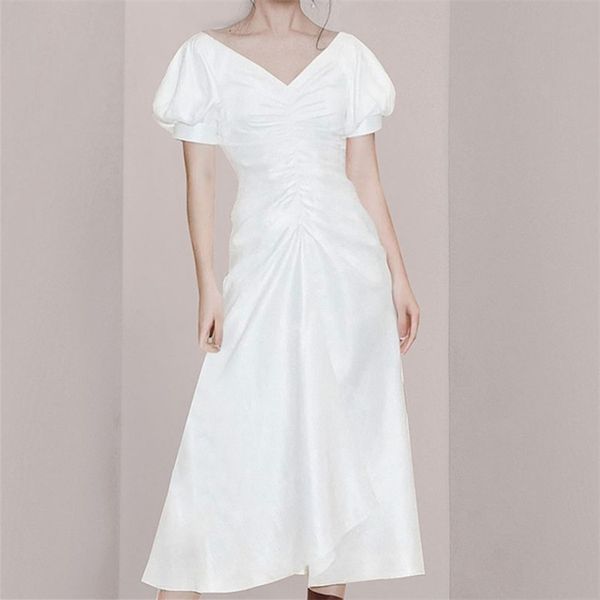 women summer dress casual pleated high waist es v-neck vintage white short sleeve long 210520, Black;gray
women summer dress casual pleated high waist es v-neck vintage white short sleeve long 210520, Black;gray