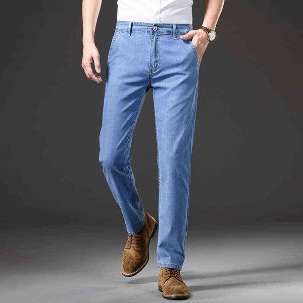 men's jeans 2021 summer thin straight jeans slim fit lsel good fabric elastic high waist pants for men, Blue
men's jeans 2021 summer thin straight jeans slim fit lsel good fabric elastic high waist pants for men, Blue