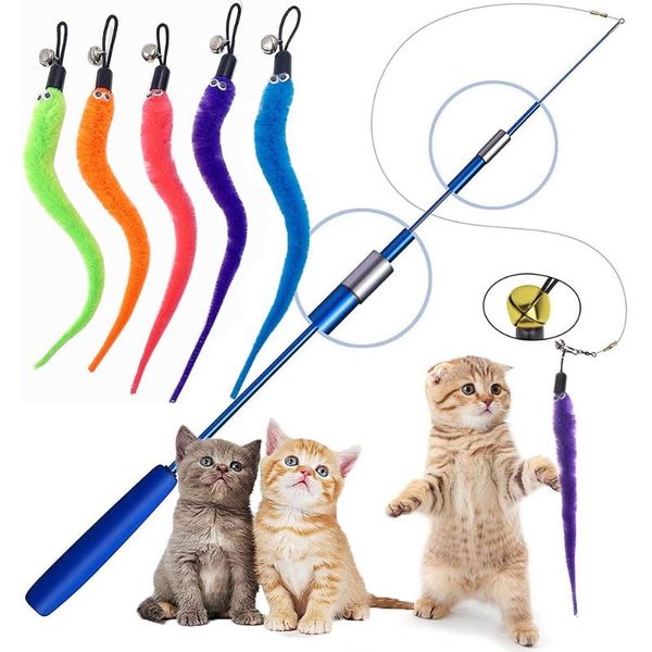 cat toys 5/10 pcs colorful teaser wand rod chase replacement refill plush worms pet interactive training playing stick toy
cat toys 5/10 pcs colorful teaser wand rod chase replacement refill plush worms pet interactive training playing stick toy
