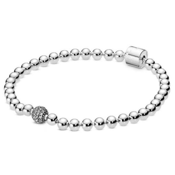 genuine 925 sterling silver pandora smooth beads & pave crystal ball bracelet fit bead charm diy fashion jewelry, Black
genuine 925 sterling silver pandora smooth beads & pave crystal ball bracelet fit bead charm diy fashion jewelry, Black