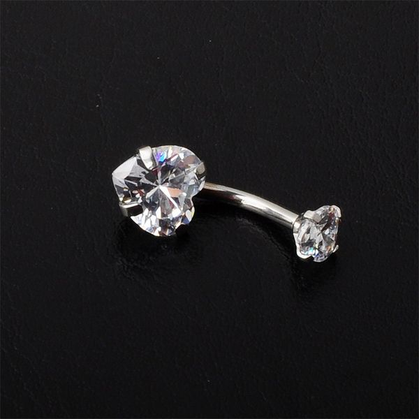 316l surgical steel 14g belly button rings clear diamond zircon cz navel rings belly jewelry love heart white rose gold 867 r2, Silver
316l surgical steel 14g belly button rings clear diamond zircon cz navel rings belly jewelry love heart white rose gold 867 r2, Silver