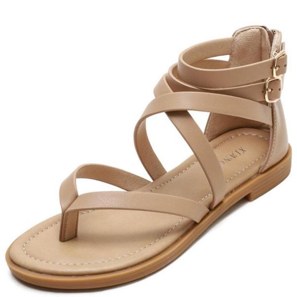 roman strap cross sandals female flat european and american summer simple low-heeled retro all-match women's shoes qq412, Black
roman strap cross sandals female flat european and american summer simple low-heeled retro all-match women's shoes qq412, Black
