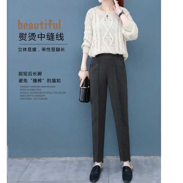 autumn winter women harem suit pants woolen fashion thick casual solid color slimming high waist ankle length straight women's & capris, Black;white
autumn winter women harem suit pants woolen fashion thick casual solid color slimming high waist ankle length straight women's & capris, Black;white