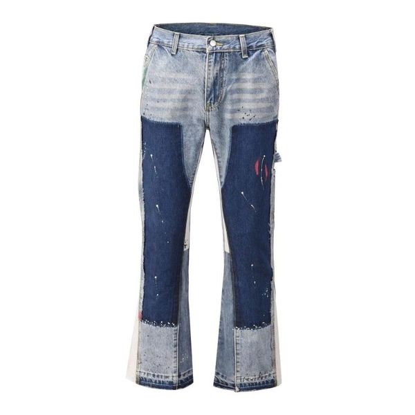flare jeans pants streetwear casual hip hop graffiti print block patchwork boot cut denim harajuku fashion trousers men's, Blue
flare jeans pants streetwear casual hip hop graffiti print block patchwork boot cut denim harajuku fashion trousers men's, Blue