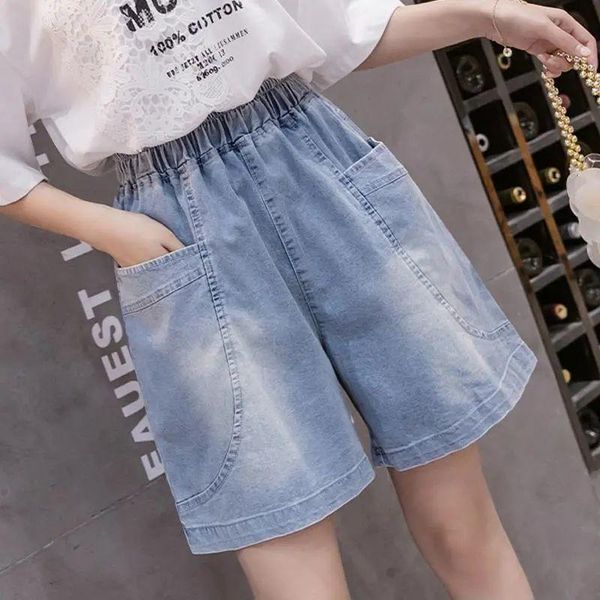 women's jeans light blue for womens summer short elastic waist thin denim ladies a line wide leg cropped pants
women's jeans light blue for womens summer short elastic waist thin denim ladies a line wide leg cropped pants