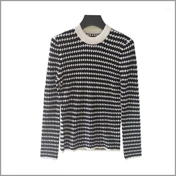 sweater fall/winter women pullover round neck long-sleeved black and white blue stretch striped bottoming shirt women's sweaters, White;black
sweater fall/winter women pullover round neck long-sleeved black and white blue stretch striped bottoming shirt women's sweaters, White;black
