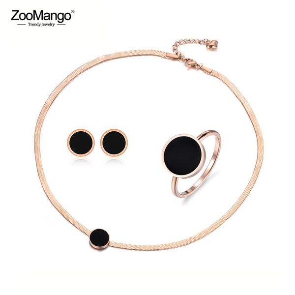 earrings & necklace zoomango trendy black acrylic stainless steel snake chain thin bracelet rings jewelry sets for women zse004, Silver
earrings & necklace zoomango trendy black acrylic stainless steel snake chain thin bracelet rings jewelry sets for women zse004, Silver