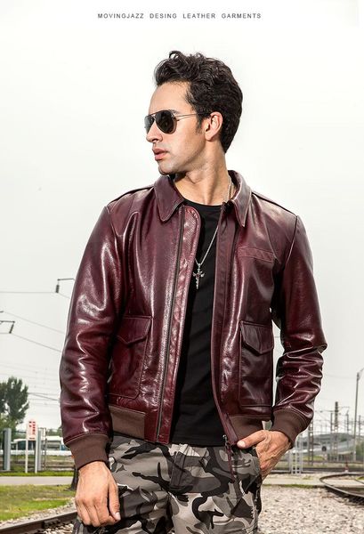 men's leather & faux .classic vintage a2 bomber jacket.men quality cowhide clothes.biker oil wax coat.casual, Black
men's leather & faux .classic vintage a2 bomber jacket.men quality cowhide clothes.biker oil wax coat.casual, Black