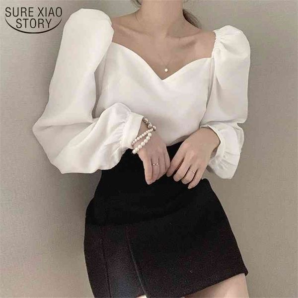 long sleeve korean chic loose shirt women solid color simple bubble fashion blouse white 13528 210508
long sleeve korean chic loose shirt women solid color simple bubble fashion blouse white 13528 210508
