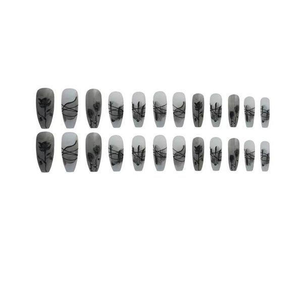 false nails 24pcs black rose wear long paragraph fashion manicure patch save time wearable nail wra999, Red;gold
false nails 24pcs black rose wear long paragraph fashion manicure patch save time wearable nail wra999, Red;gold