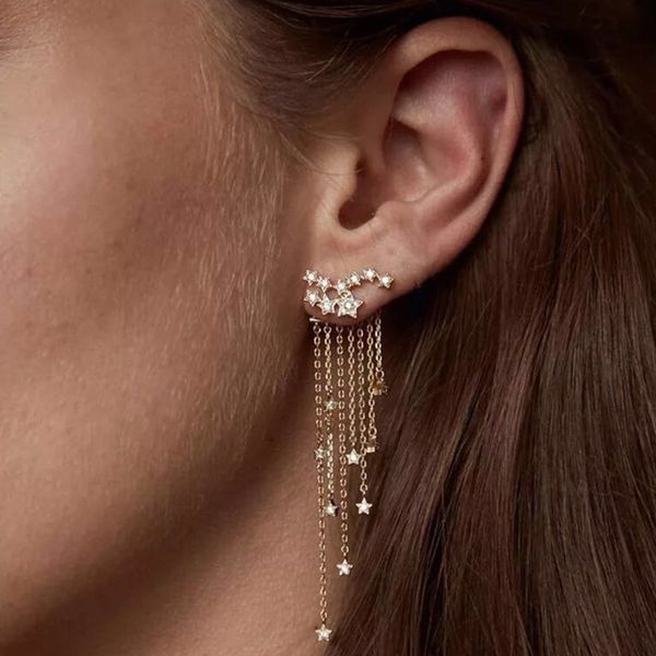 charms earrings 52895 tassel long fashion star back hanging five pointed, Golden
charms earrings 52895 tassel long fashion star back hanging five pointed, Golden