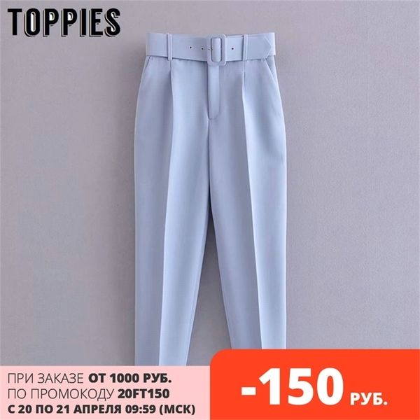 women casual slim pants with belt sky blue fashion ol spring trousers 210421, Black;white
women casual slim pants with belt sky blue fashion ol spring trousers 210421, Black;white